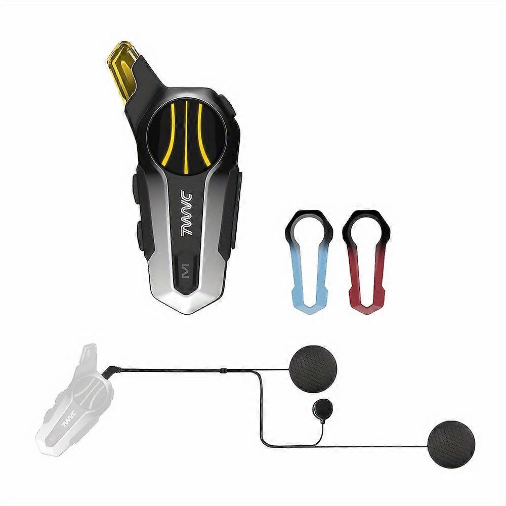 Motorcycle Helmet Wireless Headset Intercom Noise Reduction, 2-Riders 1000M Intercom Communication Systems, HiFi, Light
