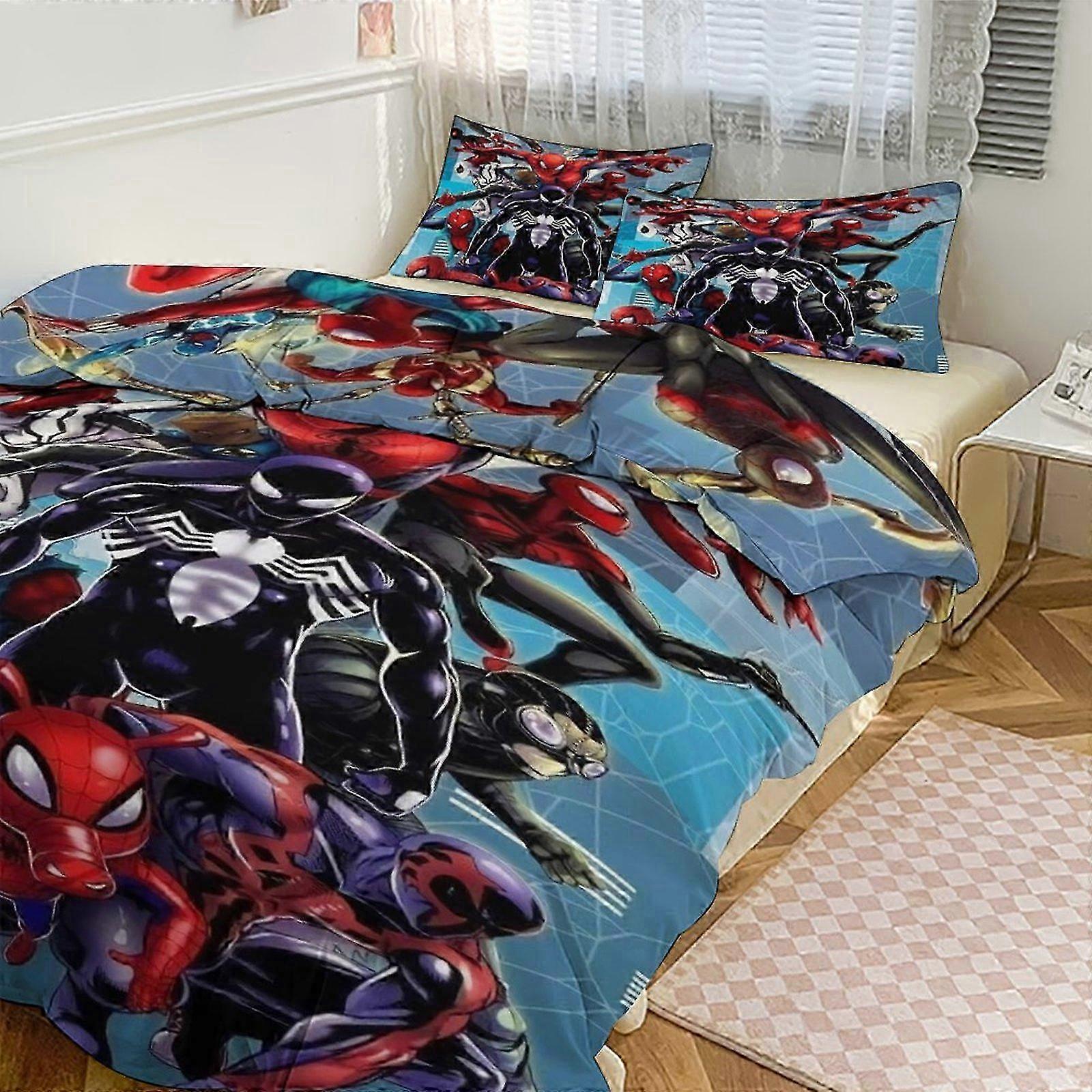 n383 Lençóis Spidean Print Conjunto de Cama Padrão Duvet Cove Set3 Peças Capa de Colcha e Fronhas para Mulheres Homens Adolescentes (1 Capa de Edredom e 2 Travesseiros