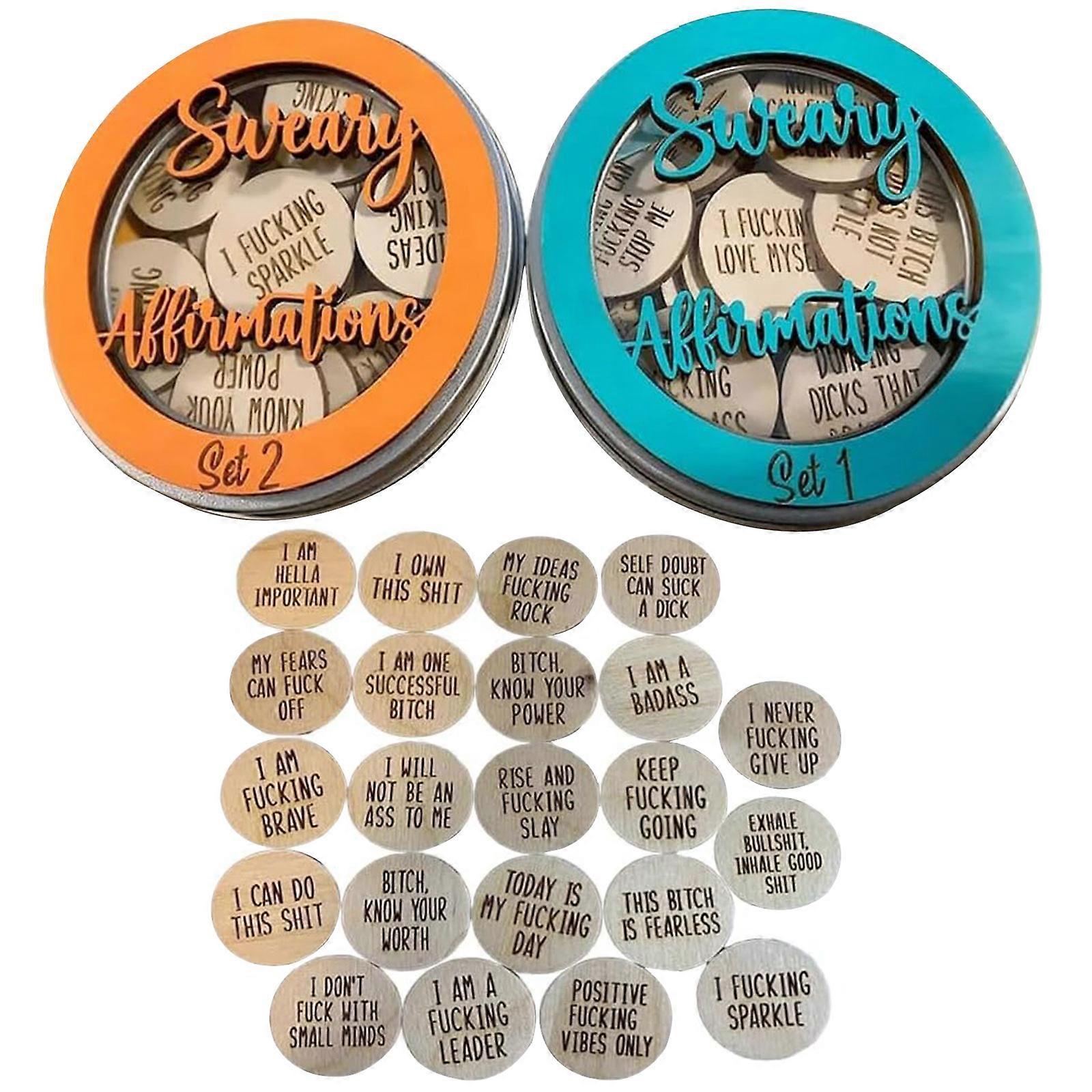 Mini Sweary Affirmation Discs, 22pcs Mini Swearing Affirmations