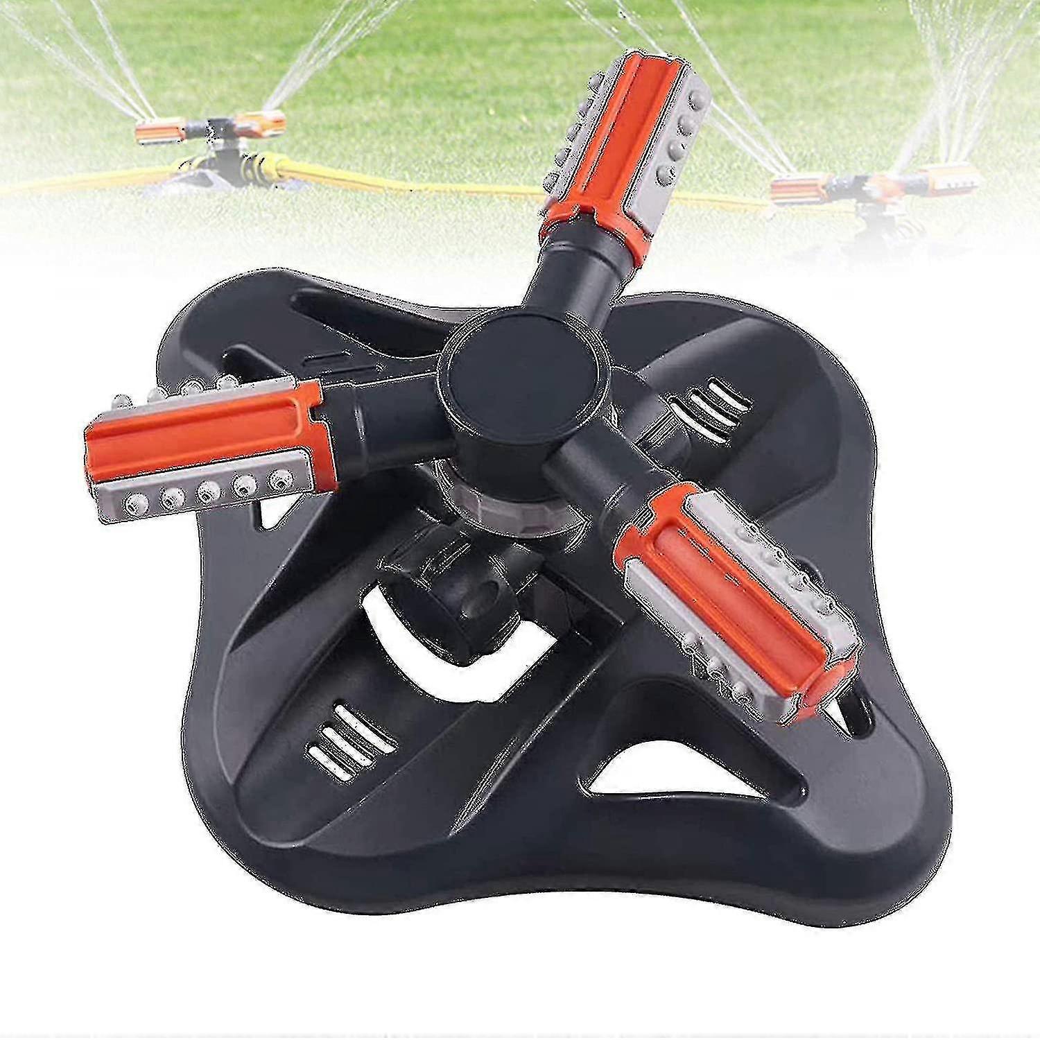Hagespreder, automatisk vannspreder, 360 roterende automatisk plen sprinkler, 3 arm sprink