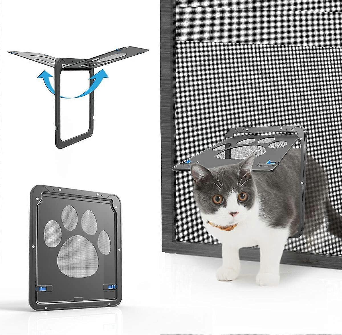 Mosquito Net Easy to Install Freedom Cat Lockable Door Mosquito Net for Small/Medium Cat/Dog