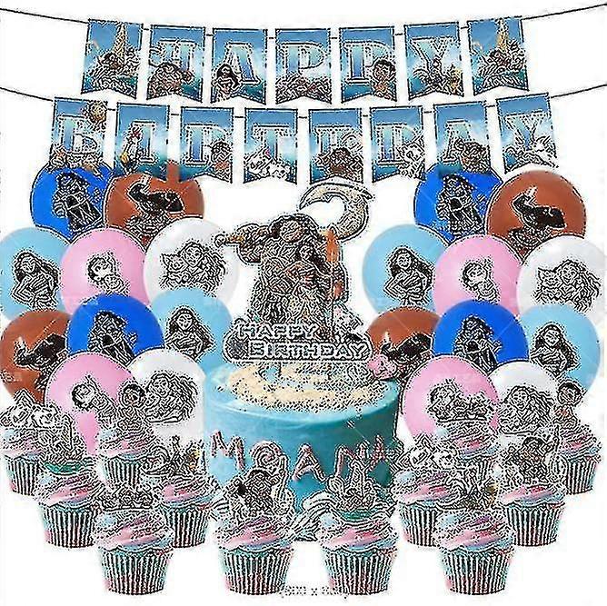 KINZON Birthday Frozen Balloons Kit Latex Balloons With Flag And Cake Toppers For Party Deocration_h