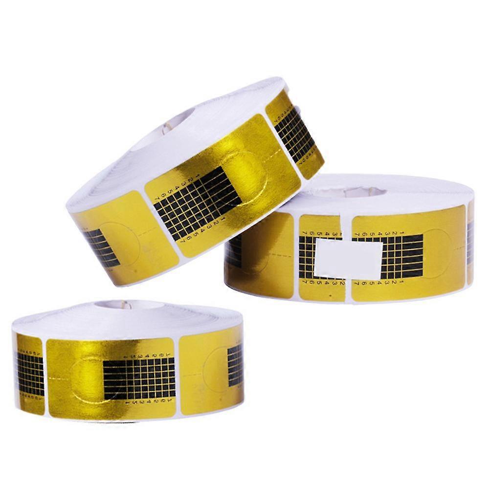 3PCS Gold Rectangle Nail Extension Paper Holder-500 Pieces/Rollmake up