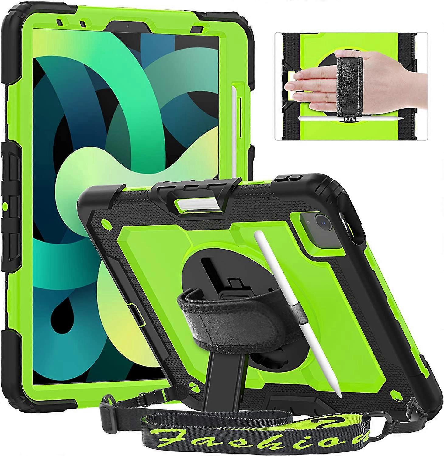 Timecity iPad Air 4ケース10.9インチ2020iPadAir第4/5世代ケース2022、スクリーンプロテクター/スイベルキックスタンド/ハンドストラップ/ペンシルホルダーカバーC