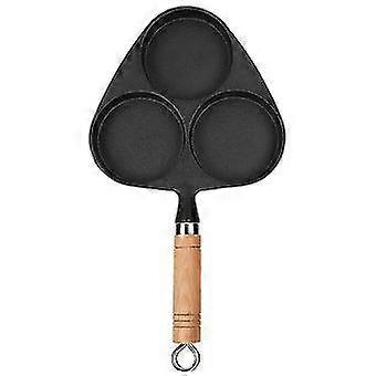 3-Hole Cast Iron Frying Pan for Eggs, Pancakes, and Steaks