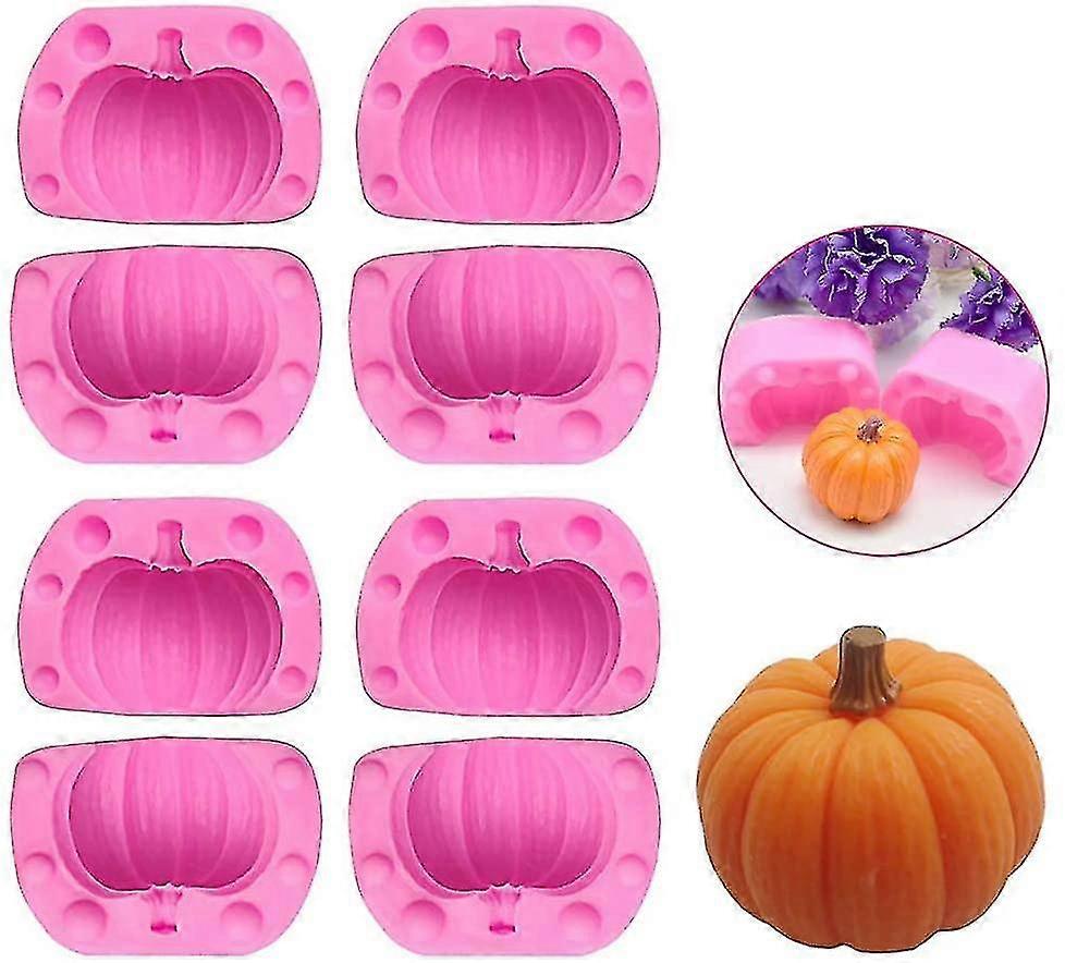 4ペアカボチャシリコーン金型ツールチョコレートキャンディキャンドル金型カボチャ型