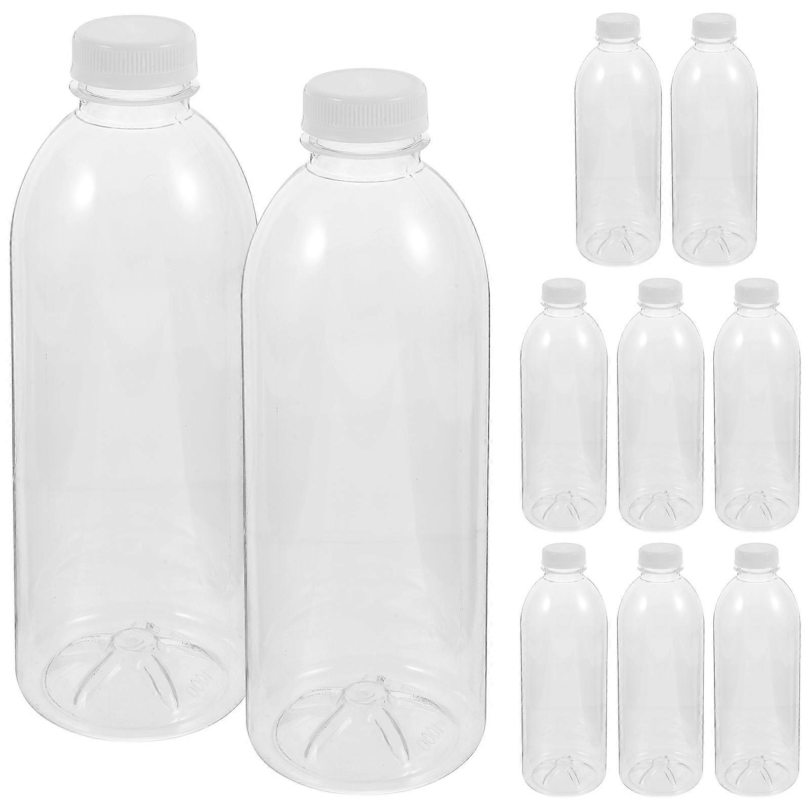 10pcs Juice Bottles Portable Beverage Bottle Empty Juice Bottle Packing Bottle with Cap 350ml