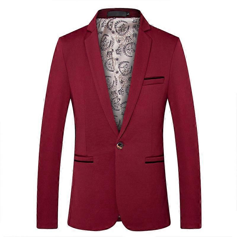 Mens Slim fit Solid Blazer Casual Suit Jacket