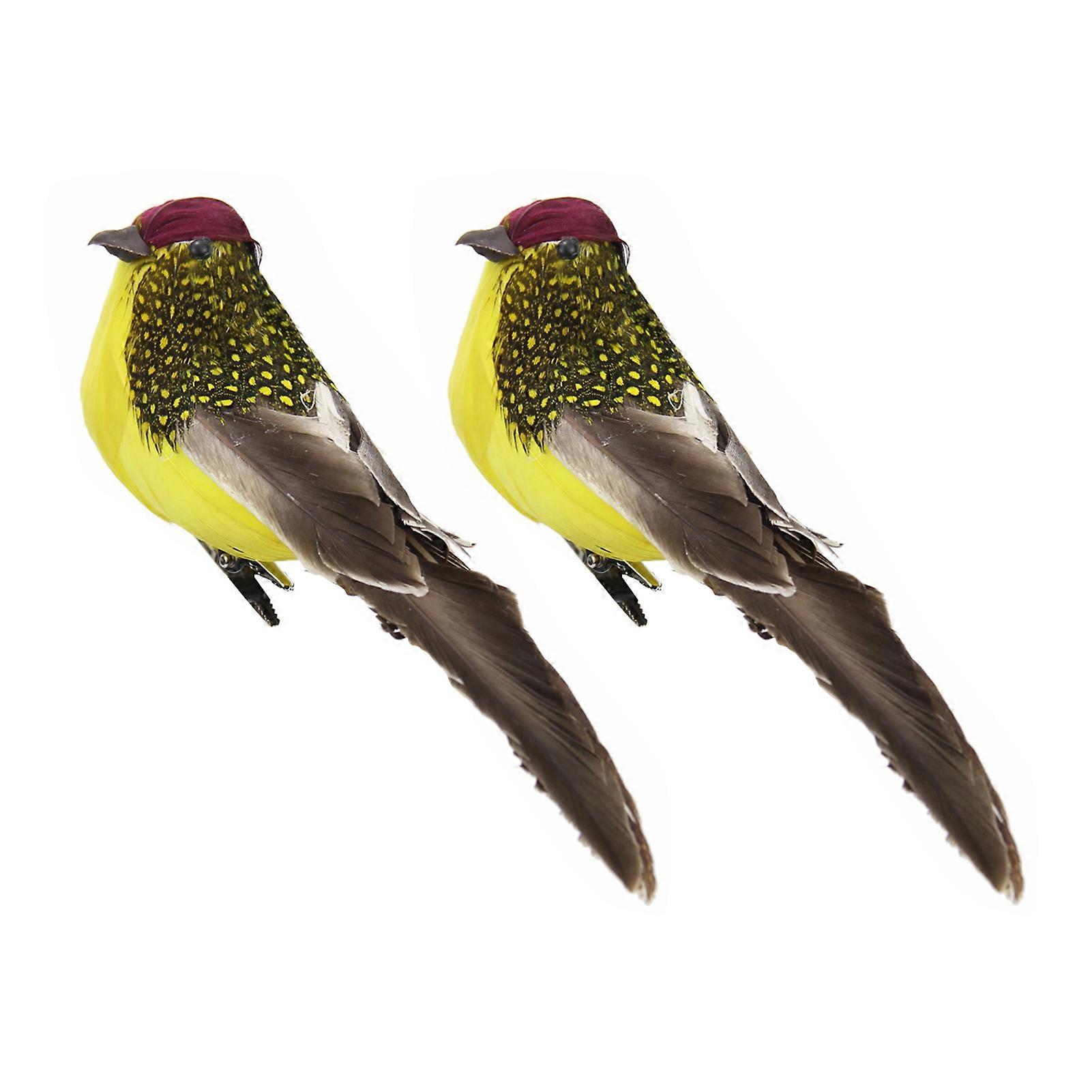 2Pcs Artificial Bird Ornaments Realistic Looking Adorable Appearance Styrofoam Simulation Bird Ornament Backyard Statues Decor for Home