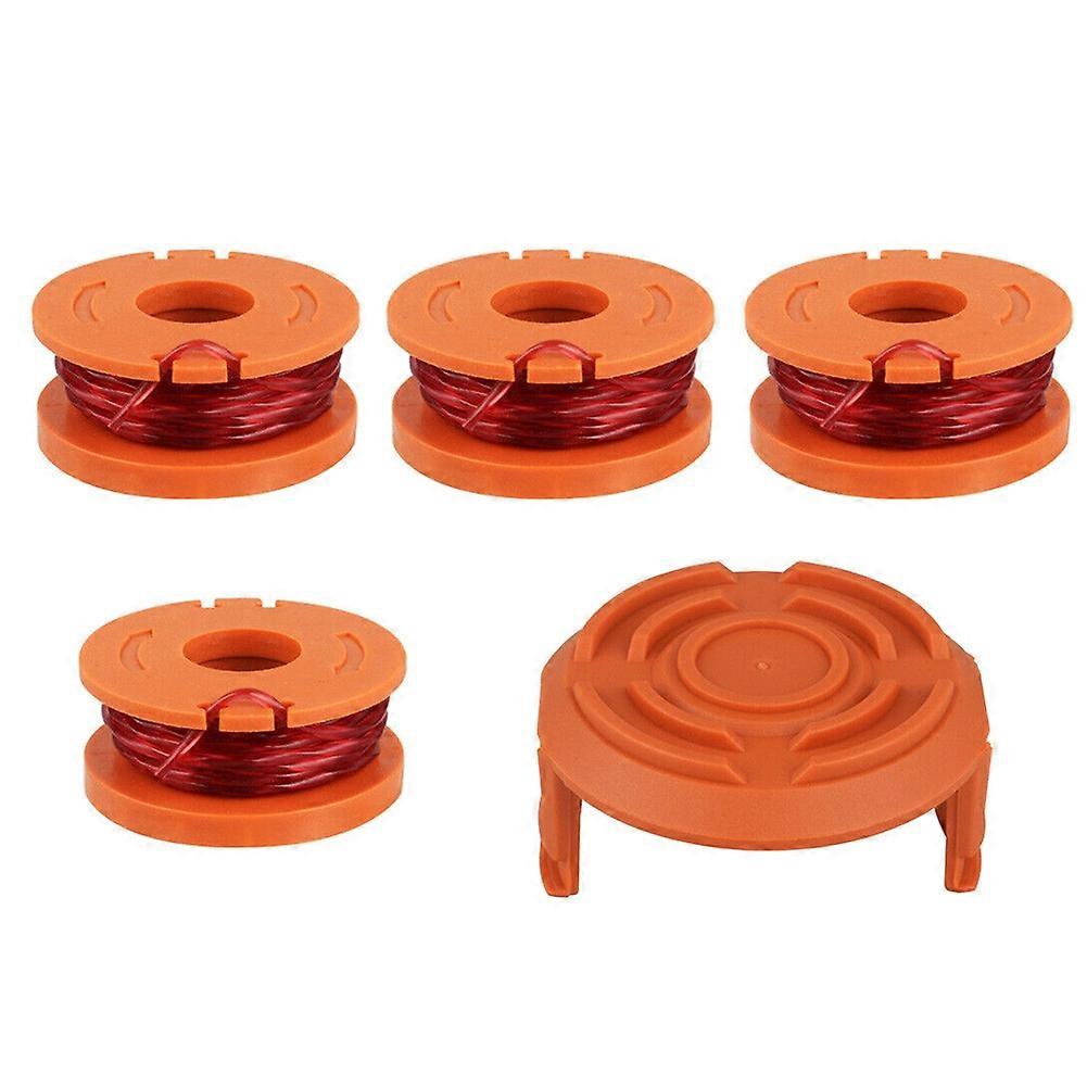 4/6Pcs Replacement Spool Line Parts Grass Trimmer Edger with Cap for WORX WA0010 Qinhai