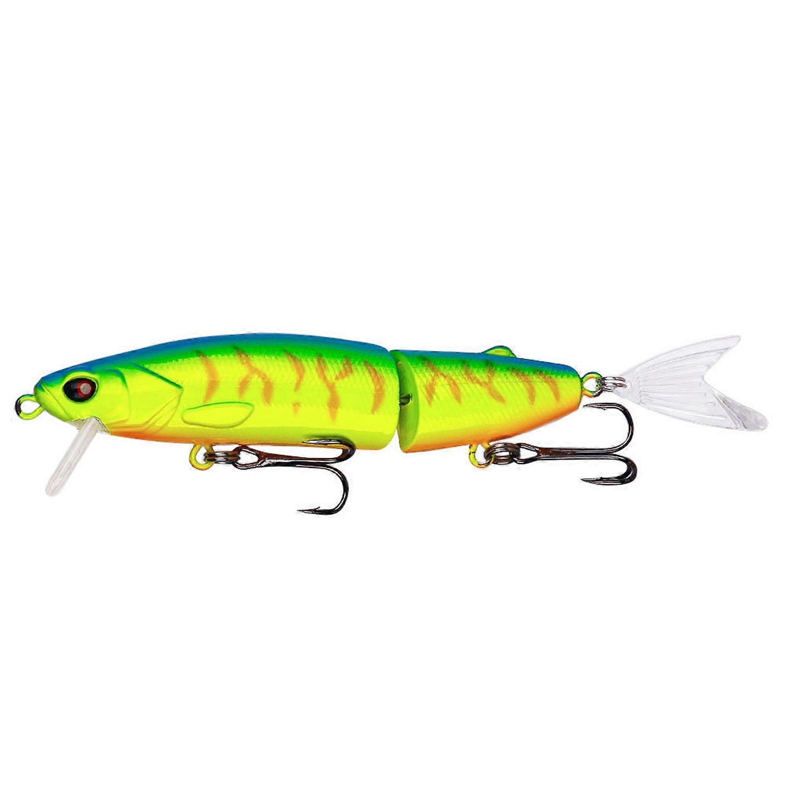 Bionic Hard Bait with Double Hooks 3D Fisheye Simulation Bass Fishing Lures 2-Jointed Swimbait Slow Sinking Lure Bait for Freshwater Saltwater Fishing