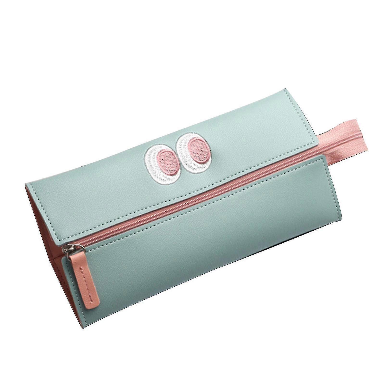 Ins Large Capacity Leather Pen Bag Pencil Box For High Junior Students