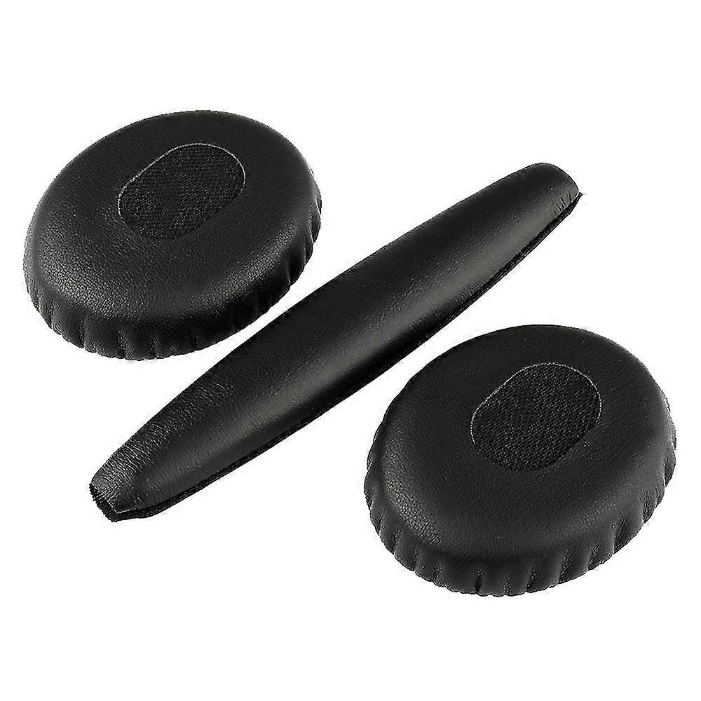 A Pair Of Black Ear Cushions With Head Pad For Qc3 Quiet Comfort 3 Headphones