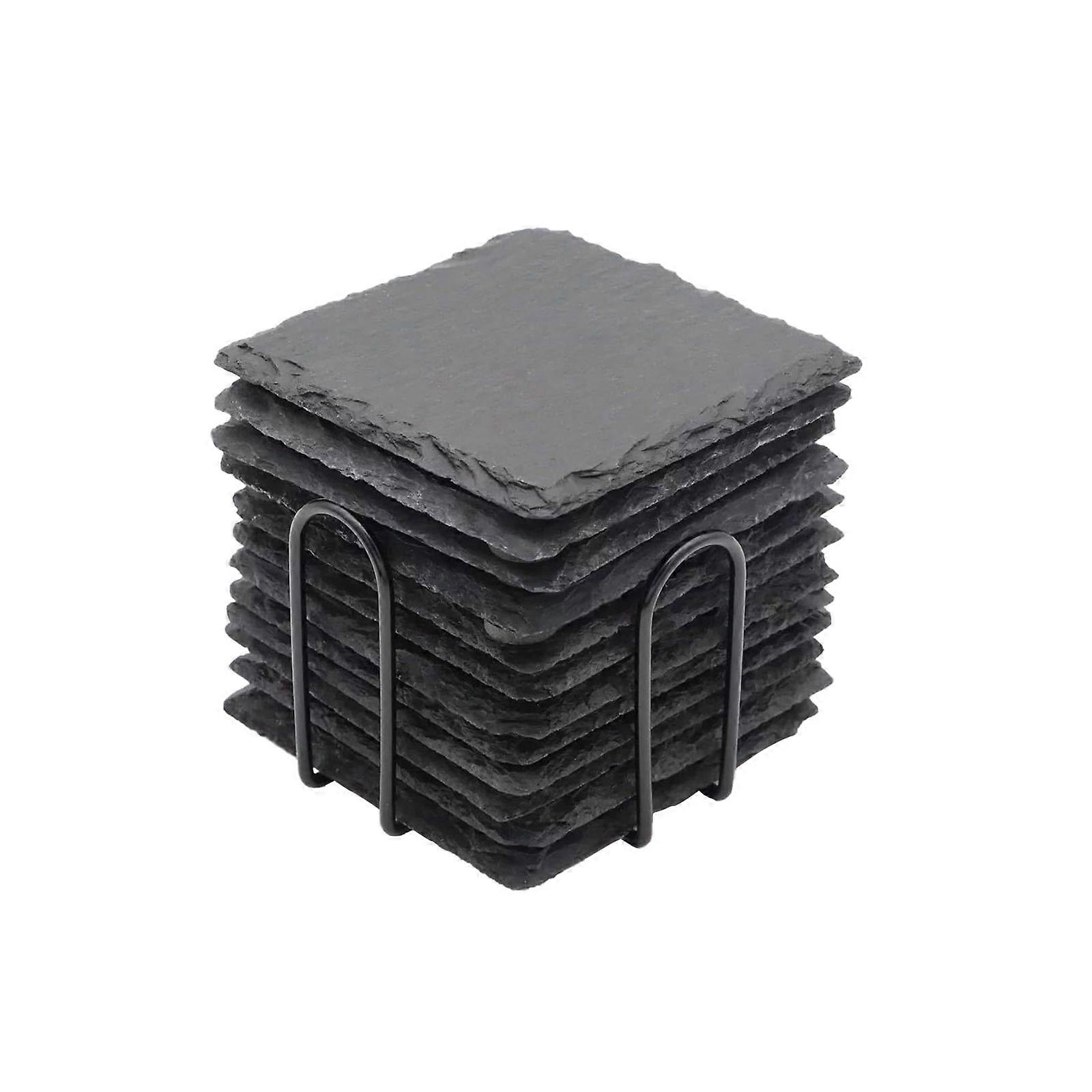 Natural Rock Coasters Japanese Round Slate Coasters Insulated Coasters Bar Whiskey Slate Coaster Set