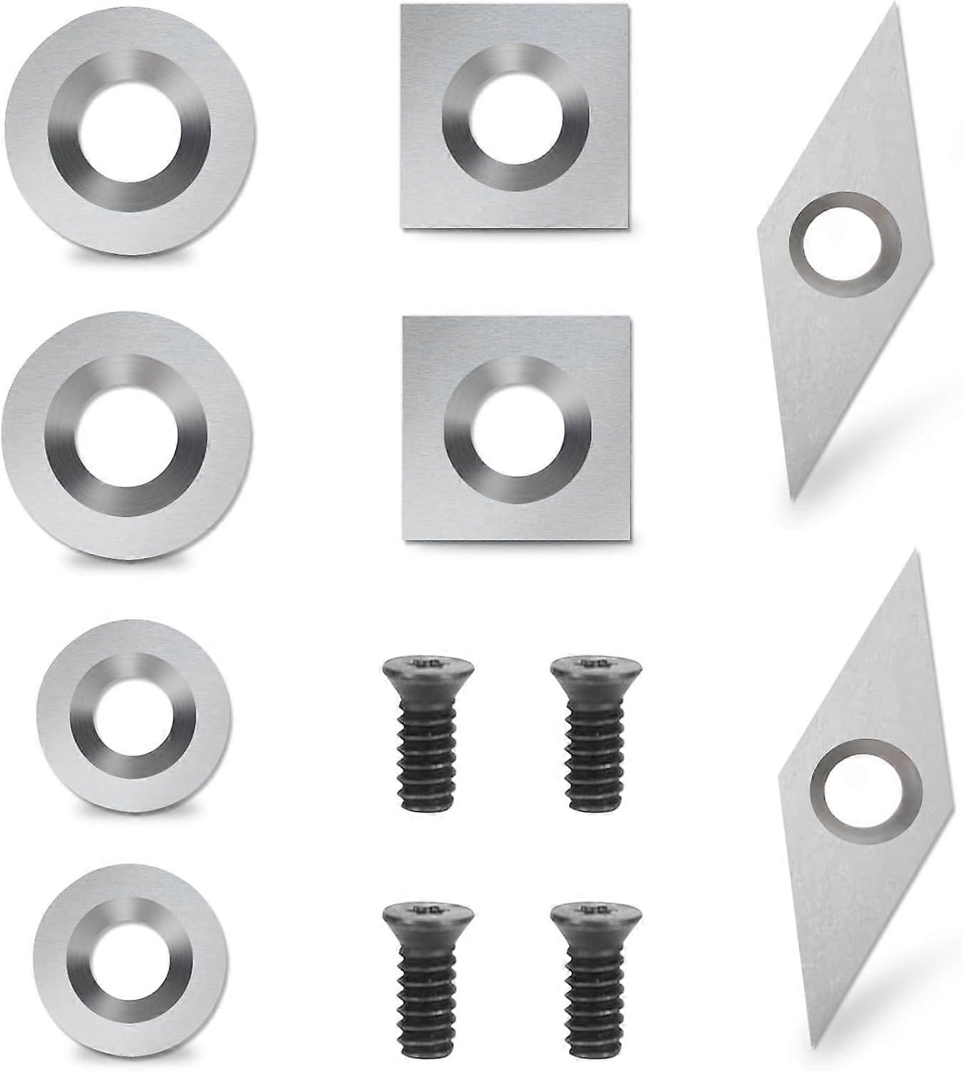 12pcs Carbide Wood Turning Inserts, Carbide Wood Turning Gouges, Carbide Insert, Round Carbide Cutting Plate (12)