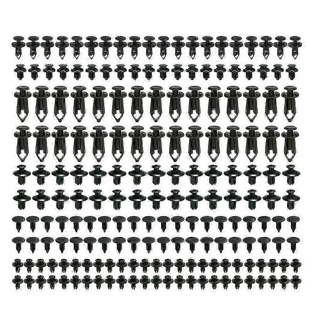 190 st bilstift, nitklämmor, set med bilfästen, plastfästen, nit