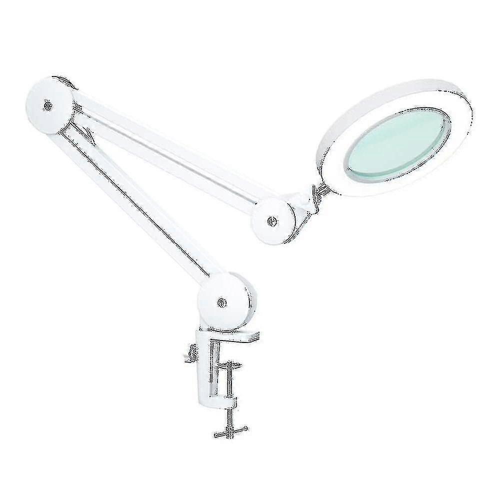 Led Magnifying Lamp, Workplace Lamp, Cosmetic Lamp, 5x Magnification High Power Work Lamp With Lens 1100 Lumens, Dimmable, Bright, With Clamp,