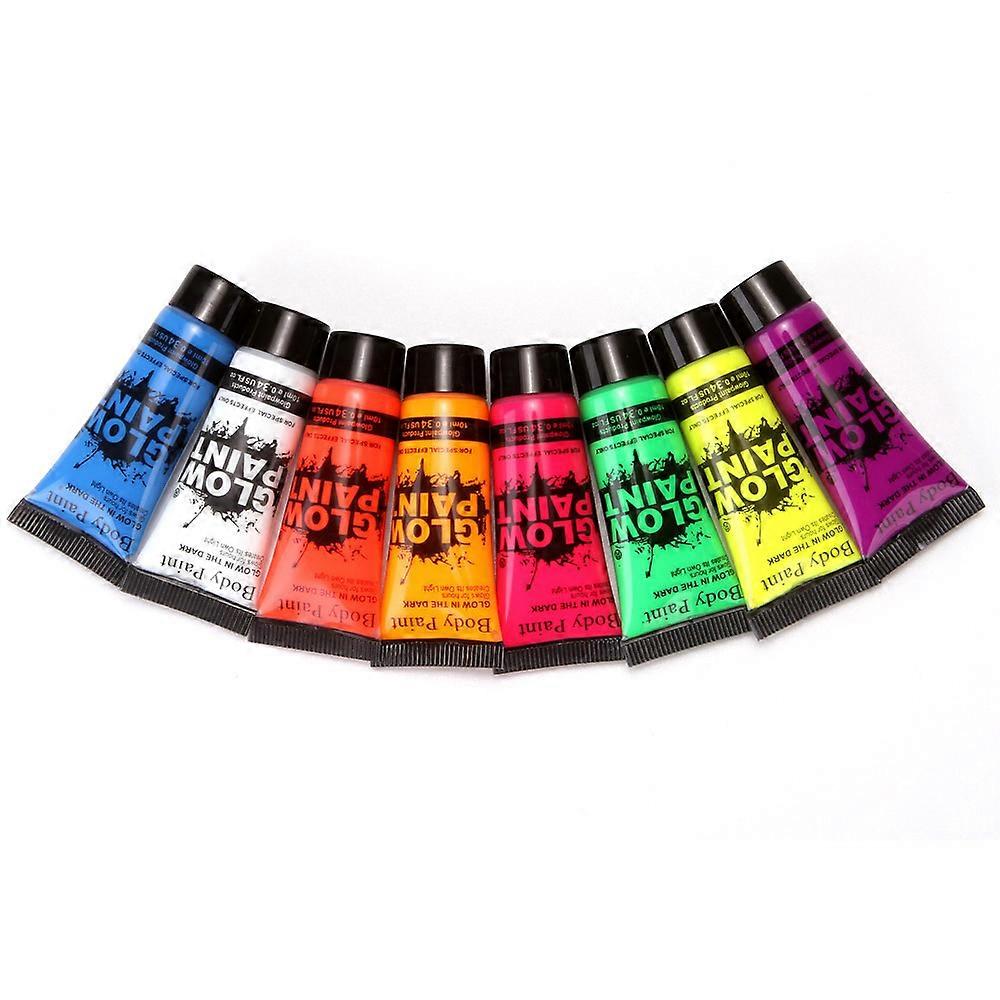 8 db Glow in the Dark Face Paint Izzó testfesték Neon arcfesték Smink arcfesték Halloweenre