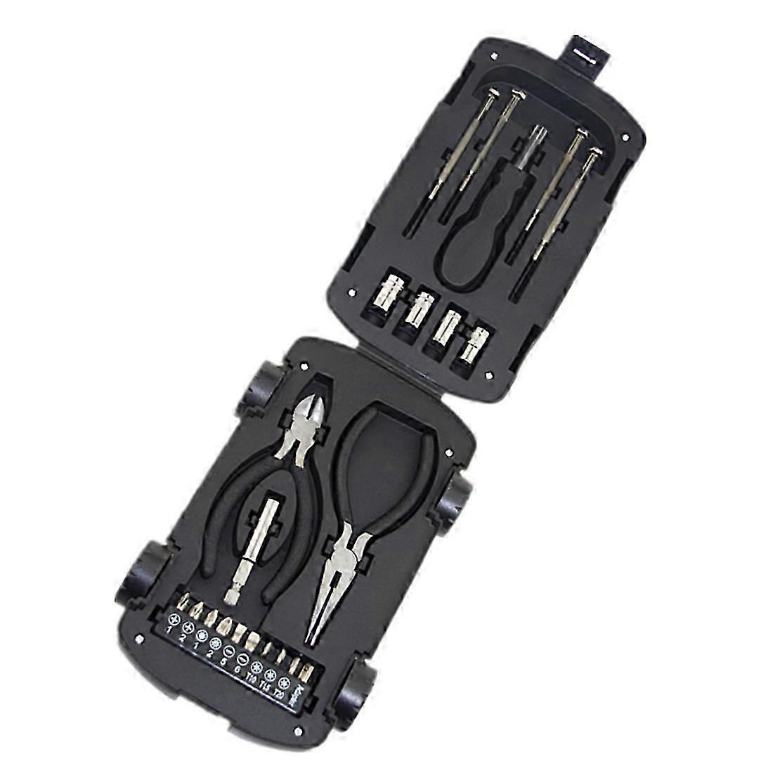22 In 1 Car Shape Tool Kit Household Hand Tool Box Repair Set Include Screwdriver Bits Pliers Multi
