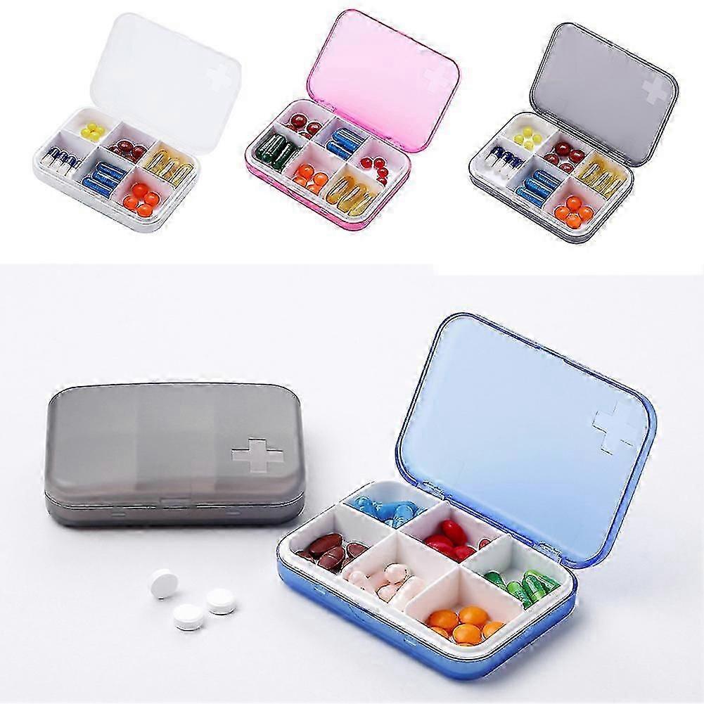 Portable Pill Cases Travel Dispen Storage Container Colorful Drug Dispenser 6 Grid Medicine Pill's Box Tablets Storage Organizer