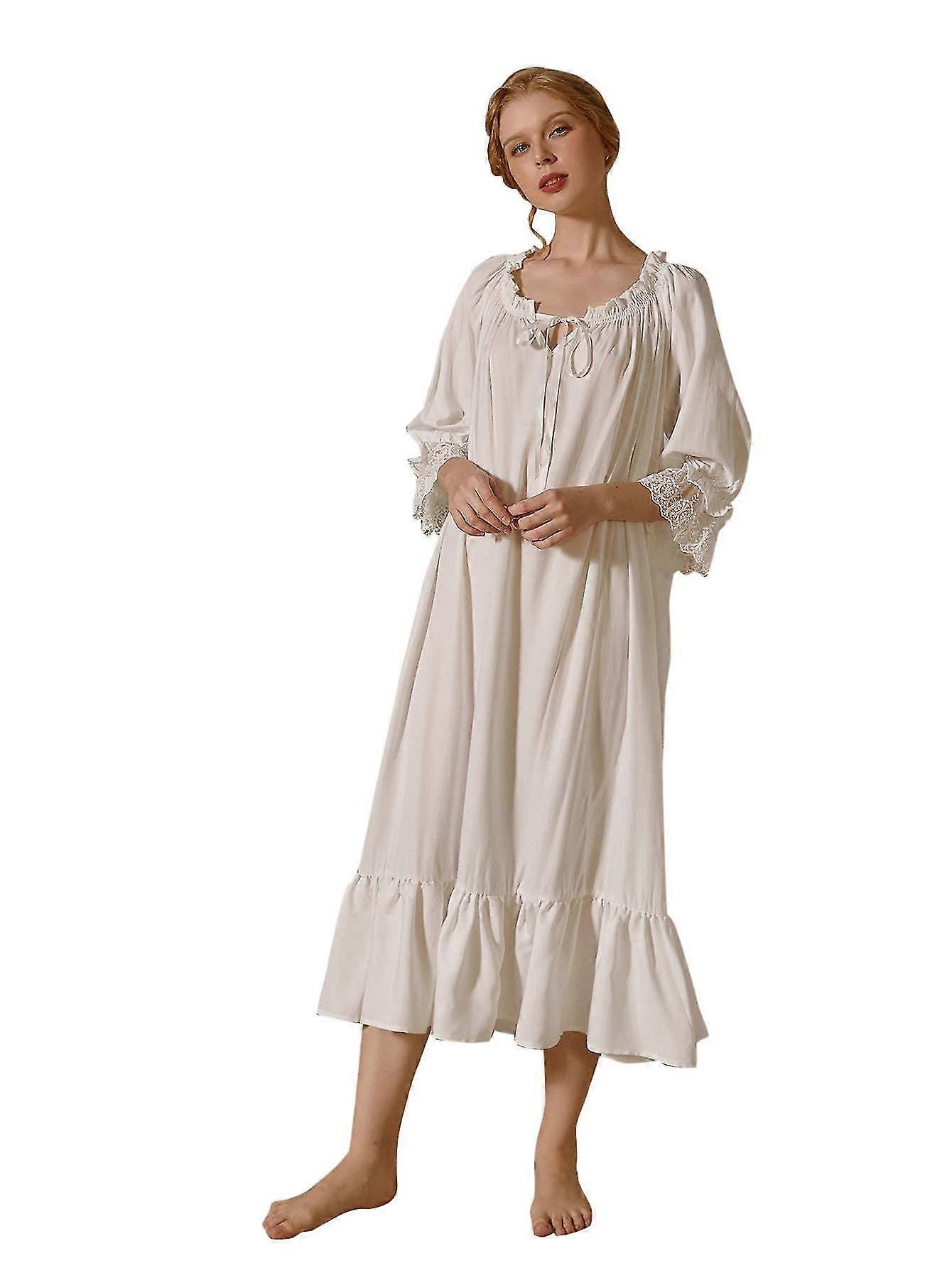 المرأة الدانتيل ثوب النوم قصيرة الأكمام الفيكتوري ثوب النوم ملابس النوم