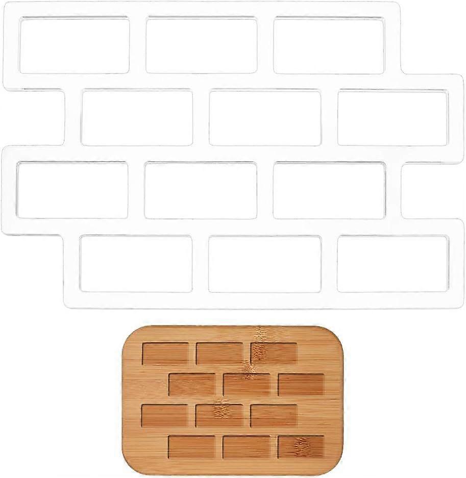 Brick Acrylic Router Template 11.4x7.4x0.1inch Rectangle Router Jig with Protective Film for DIY Wood Craft Tools Tracing Guide