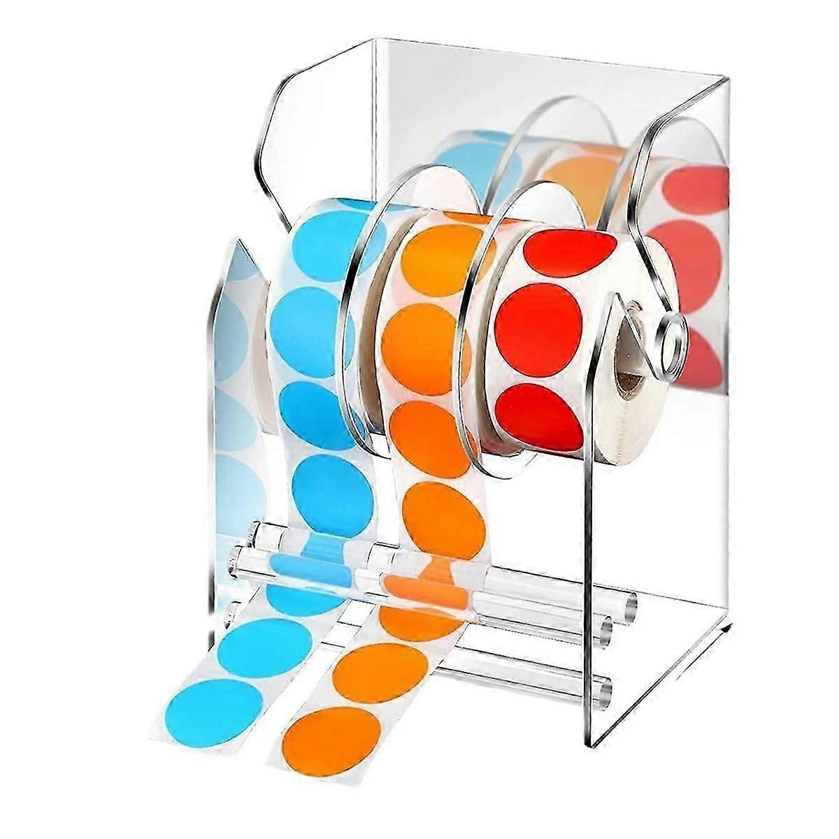 Distributore di etichette regolabile Distributore di rotoli di adesivi in acrilico Porta rotoli di adesivi Porta etichette trasparenti Porta adesivi