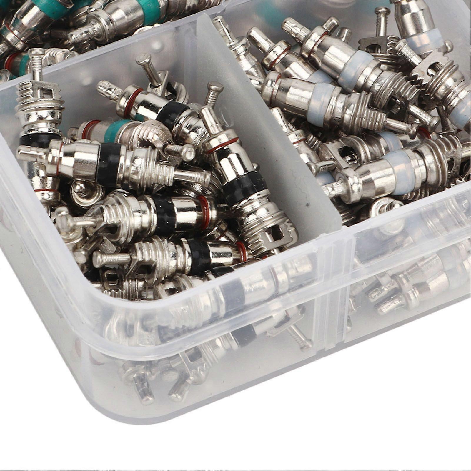 41Pcs AC Master Valve Core Kit with Remover Tool R12 R134a Automotive Refrigeration Valve Cores for Most Cars