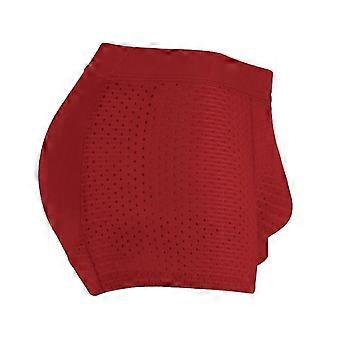 Men's Mesh Breathable Butt Lift Boxer Briefs Underwear With Butt Pad Enlarge,50% Offer XXL Red