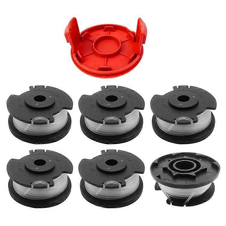 TLH-02+ TLH-02-1 6Pcs Replacement Spool + 1Pc Spool Cap Compatible For Hyper Tough 20V Max HT22-401-03-05 / HT-19-401-003-06 /