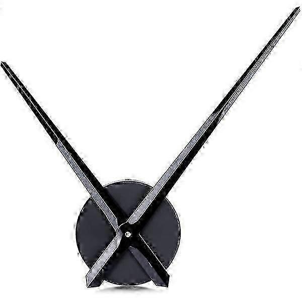 Large Black Wall Clock With Single Hand Without Dial Movement Mechanism High Longitudinal Axis With 31.5 Cm Long Hands