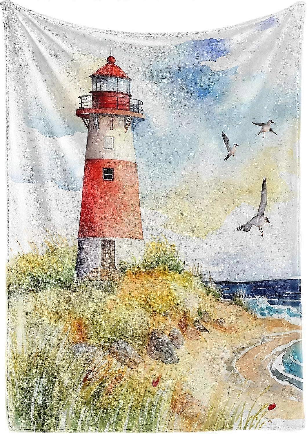 unique Lighthouse Throw Blanket - Flannel Blankets for Lighthouse Lovers - Lighthouse