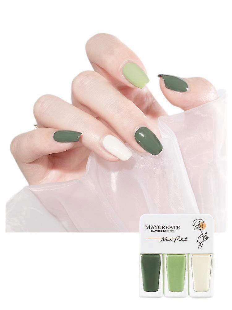 3 combo nail polishes, no-bake, quick-drying, long-lasting, peelable and tearable