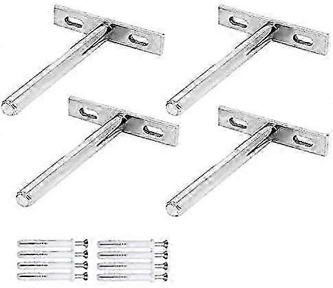 Pieces Invisible Floating Shelf Brackets Hidden Fixture T Shape Wall Shelf Bracket for Fixing Wooden Shelf Brackets Invisible Woodwork DIY Shelves