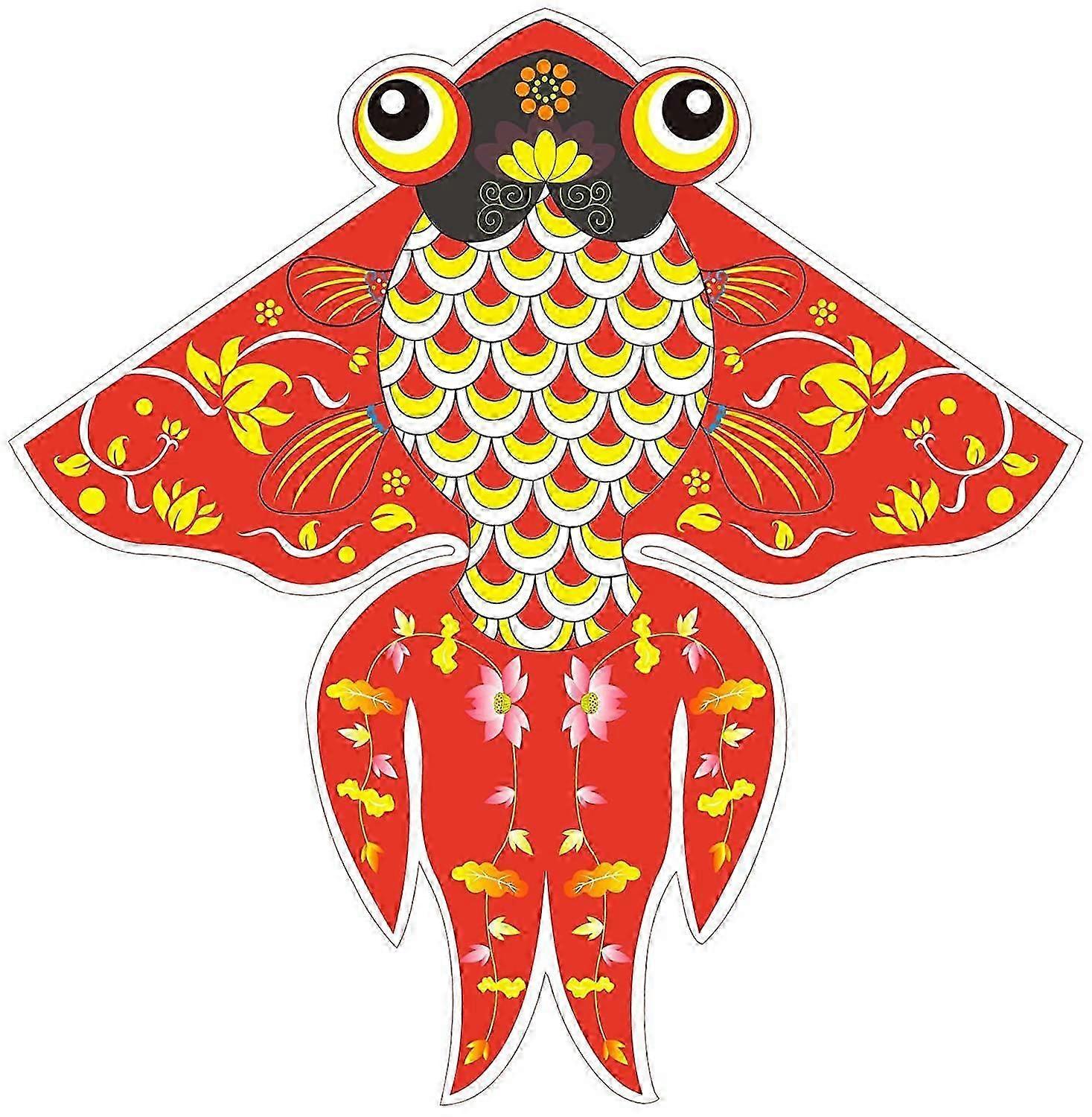 Colorful Life Kite for Kids and Adults, Goldfish Kite Easy to Fly Red