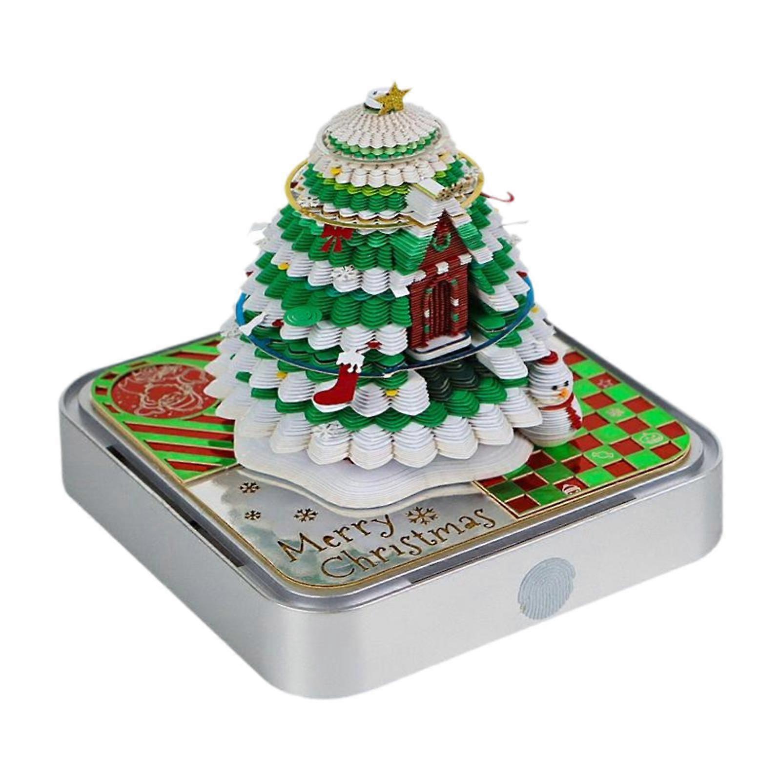 3D Panoramic Papercut Calendar Christmas Tree Desk Time Piece Calendar Home