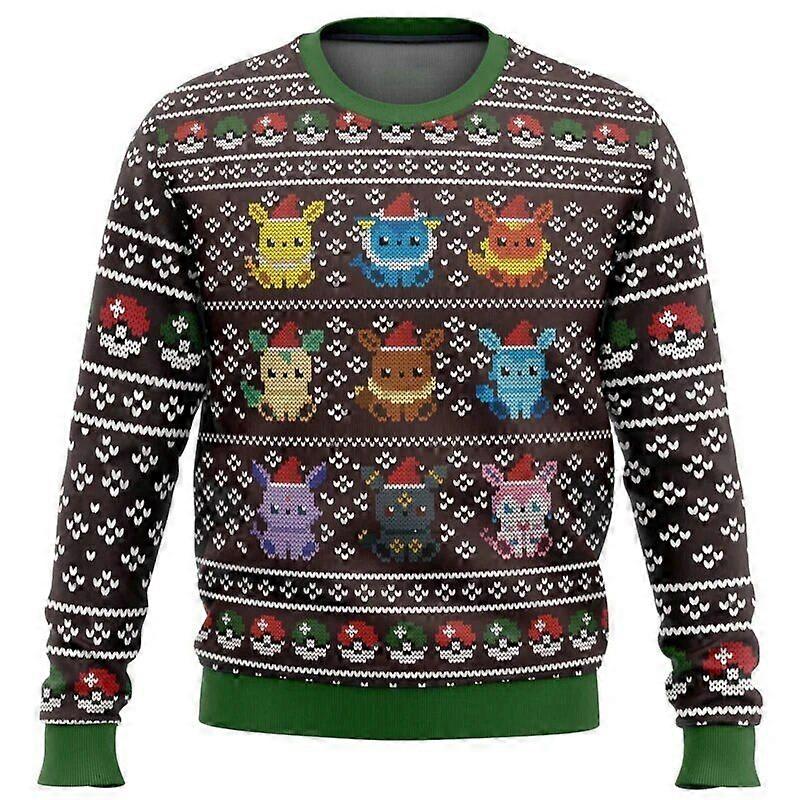 Pokemon Ugly Christmas Sweaters Christmas Sweater Gift Santa Claus Pullover Men 3D Sweatshirt And Top Autumn And Winter Clothi