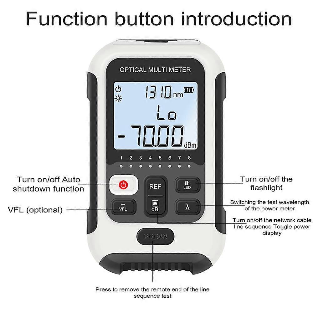 Portable Lightweight 3 in 1 Optical Power Meter High Accurancy Network Tester Digital Display Optical Fiber Tester with LED Light