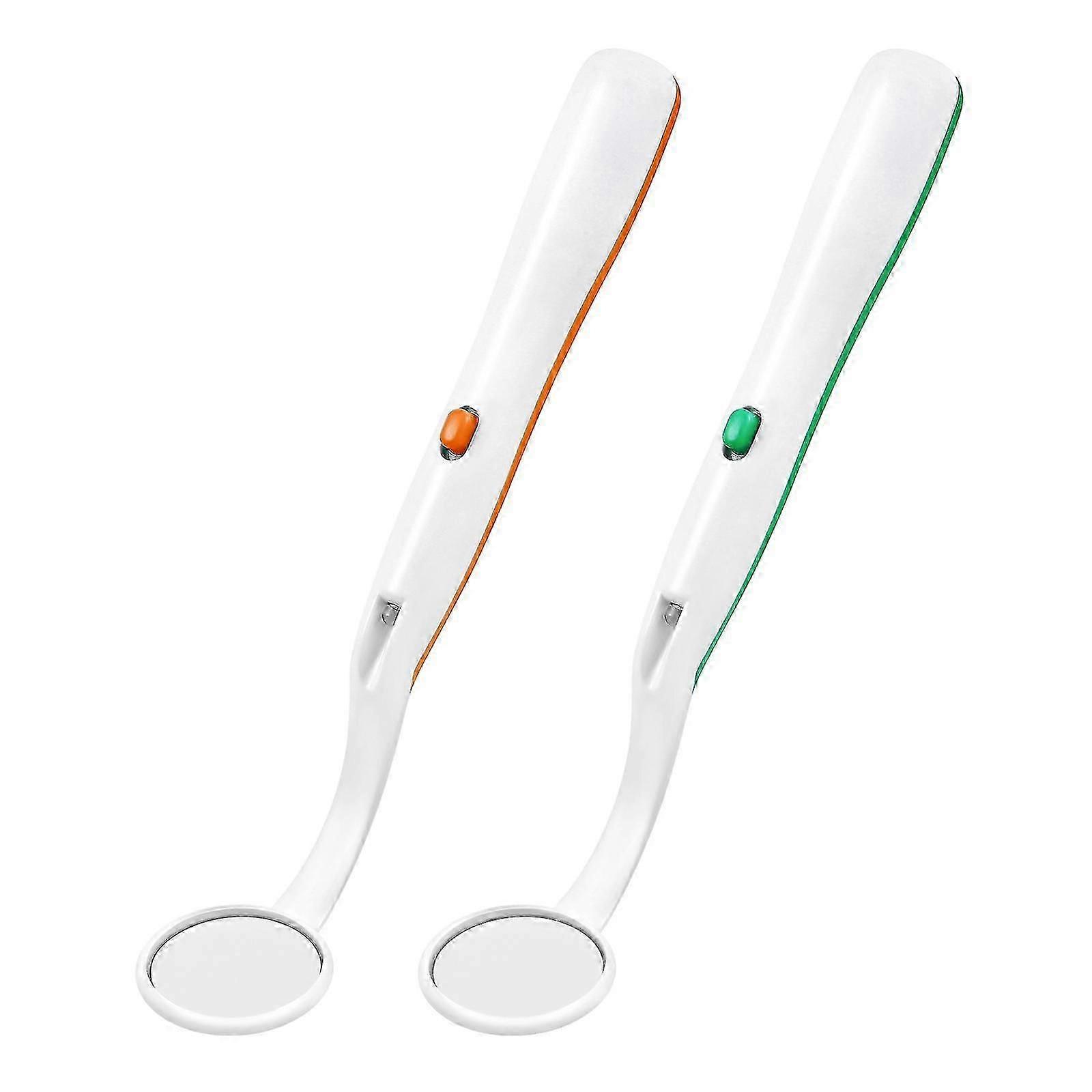 2pcs נגד ערפל מראה שיניים הפה בדיקת פה מראה הוביל מראות שיניים אור לרופא שיניים ביתי טיפולי שיניים -sy