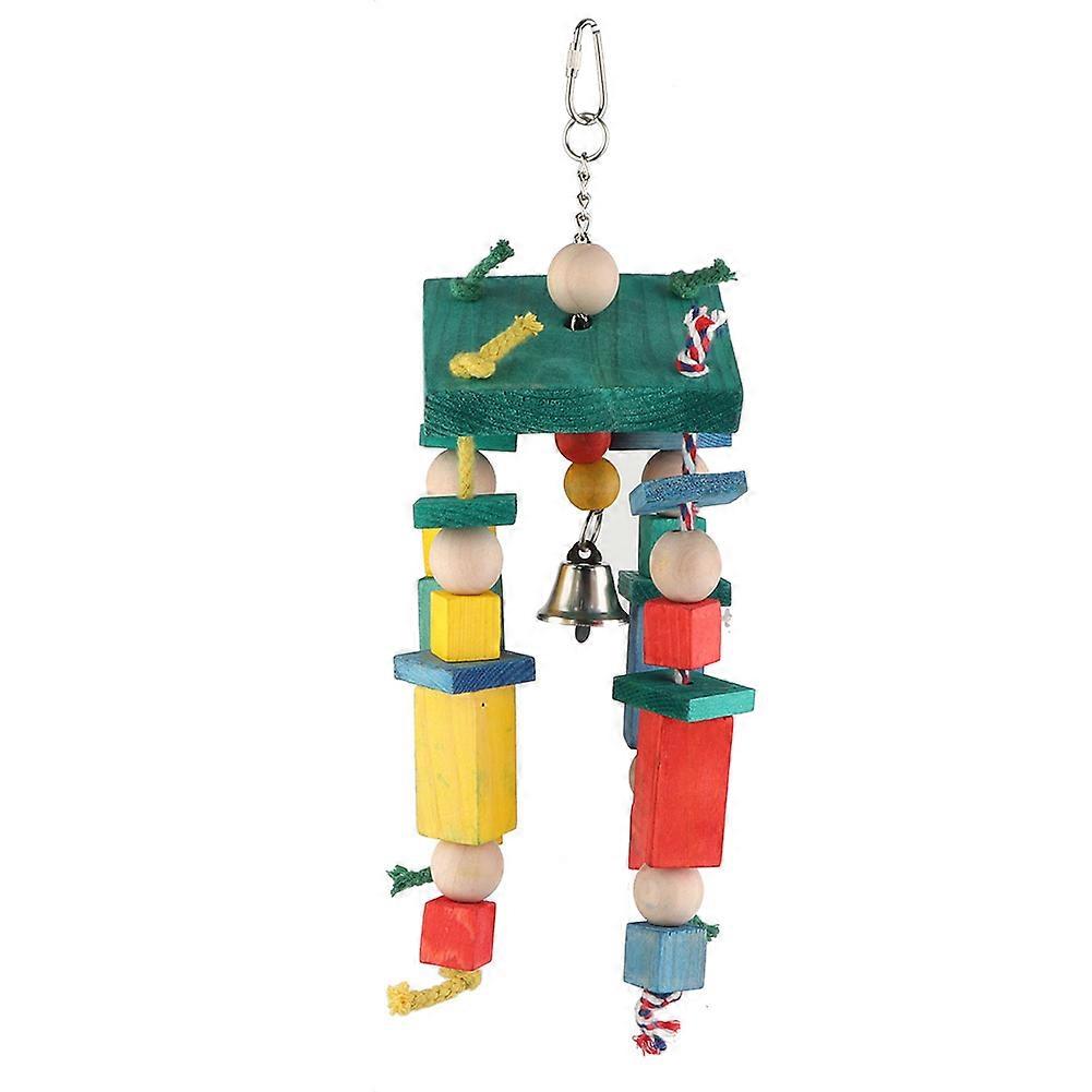 Hanging Wooden Swing Toy for Parrots: Bird Chewing and Playing Toy