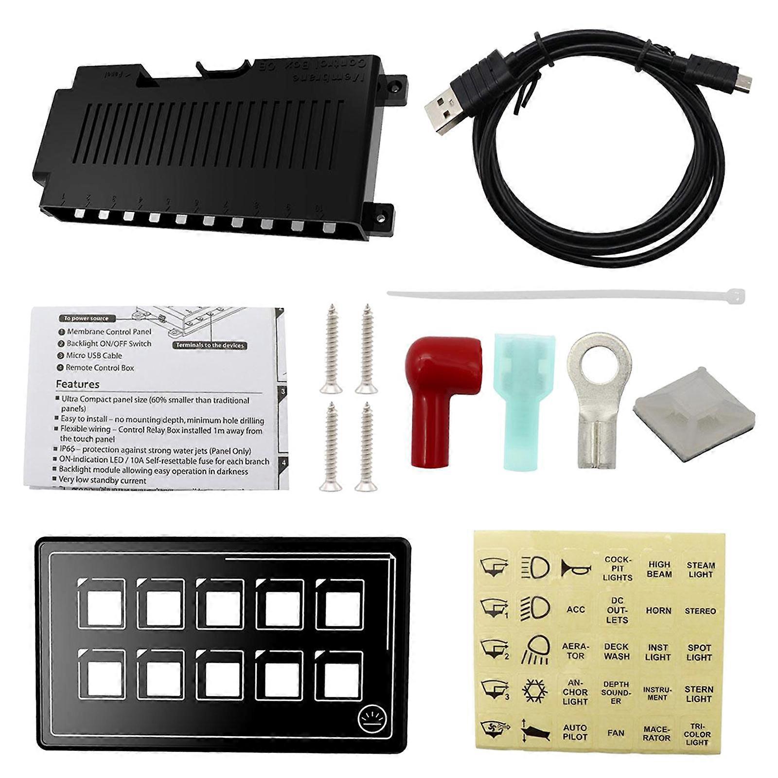 10P Switch /Backlight control by app Waterproof Universal