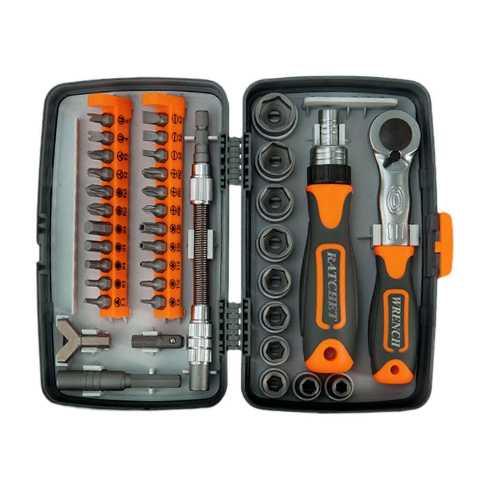 Ratcheting Screwdriver Set with Portable Case Multifunctional Manual Tools