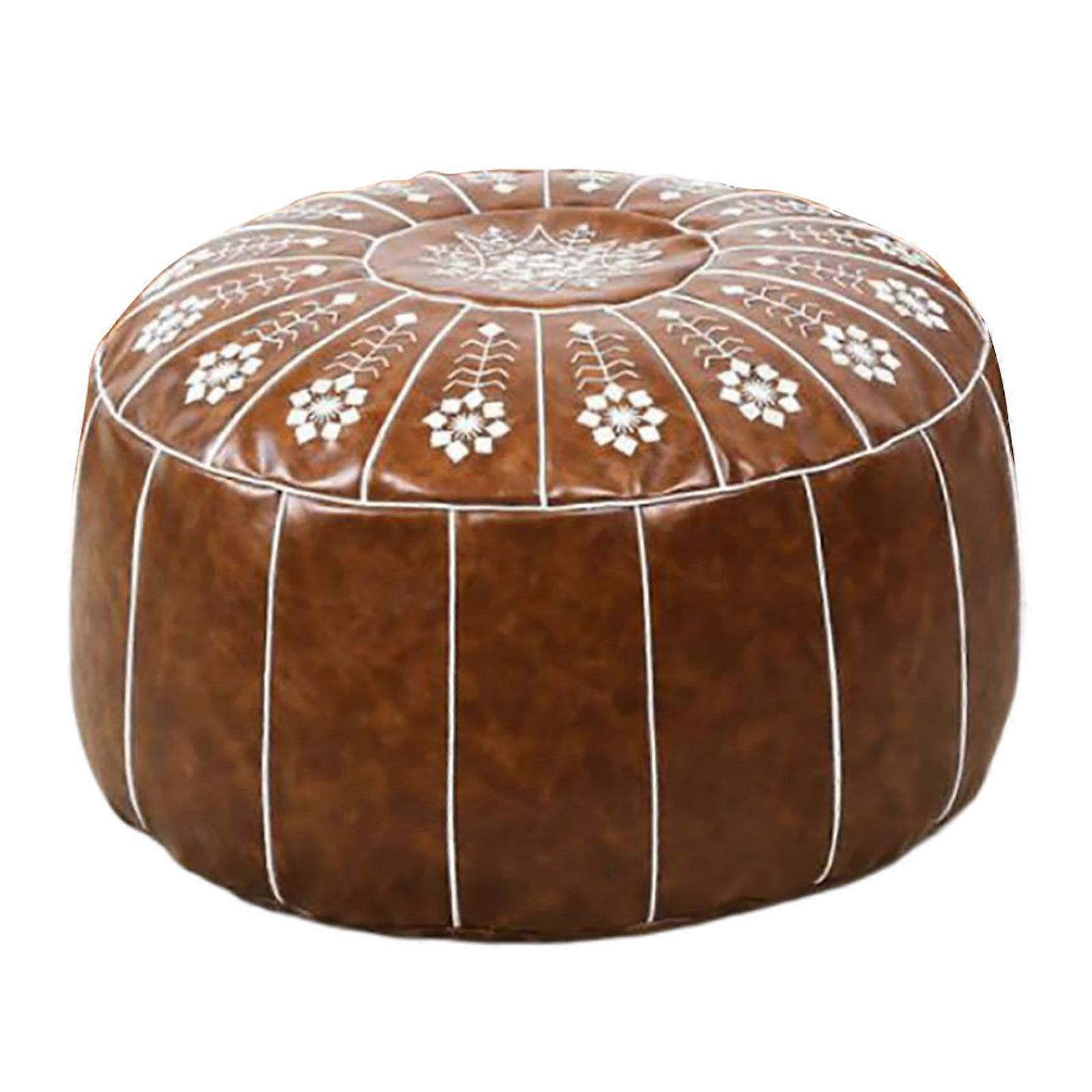 ラウンドオットマンプーフカバー21インチ自由奔放に生きるモロッコプーフオットマンカバー家庭用