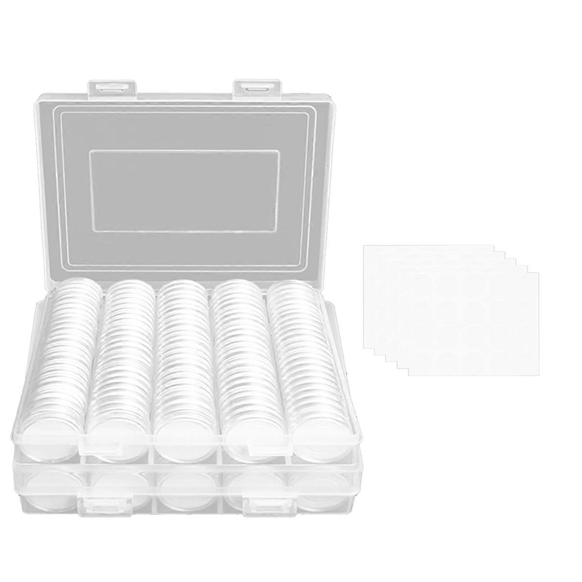 240 Pieces 30mm Coin Capsules Coin Holders for Collectors, with Foam Gasket 5 Sizes (17/20/25/27/30m