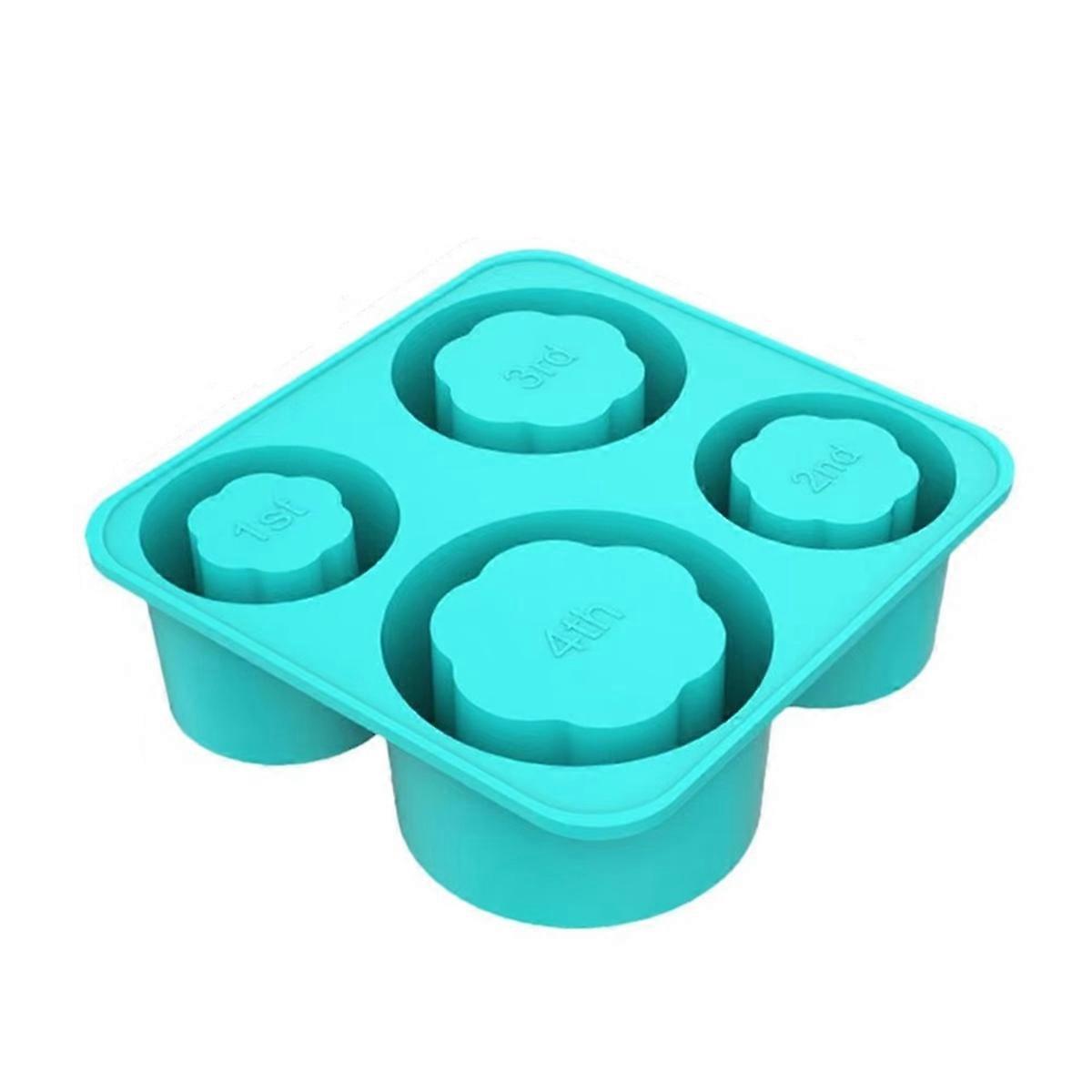Silicone Ice Cube Tray for Freezer Safe Ice Mold with Lid Hollow Cylinder Design Ice Cube Tray 4-Hol
