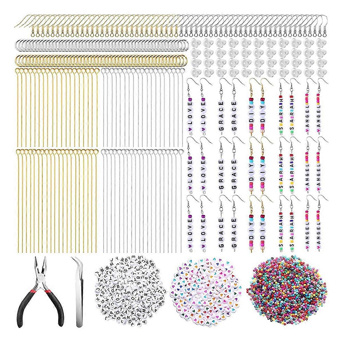 Earring Making Kit with Letter Beads Beaded Earring Hooks