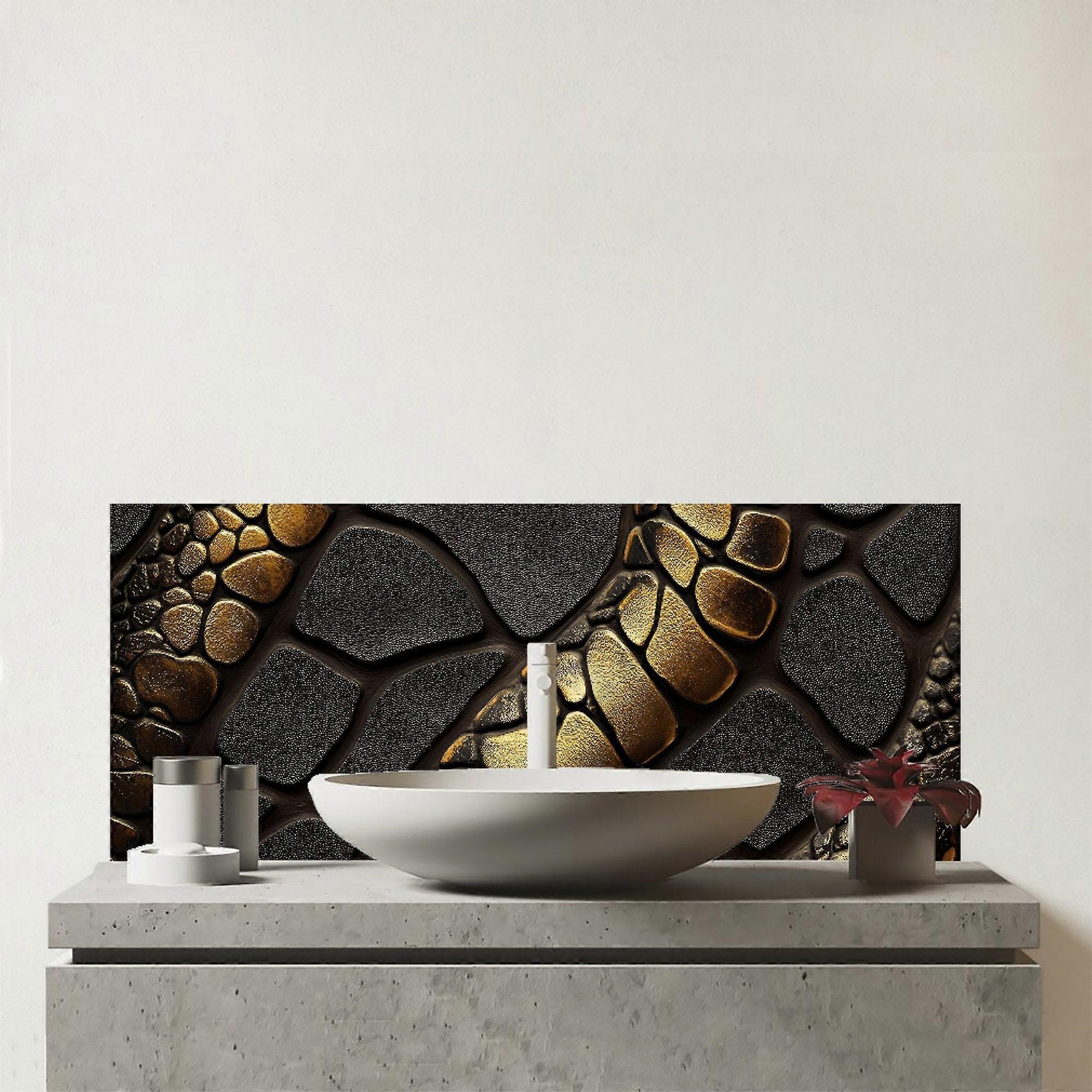 Snakeskin Print Effect Glass Bathroom Splashback