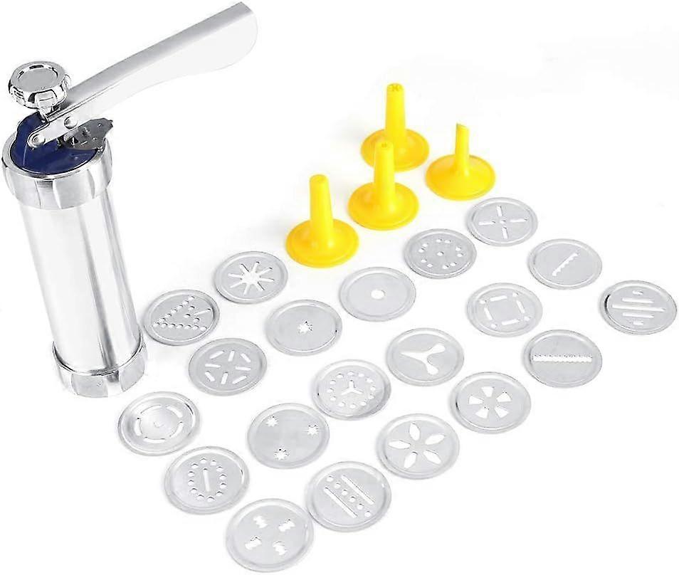 Cookie Press Kit, Stainless Steel Cookie Mold Gun DIY Cookie Biscuit Machine Making Cake Decorating Tools Kitchen Cookie Maker