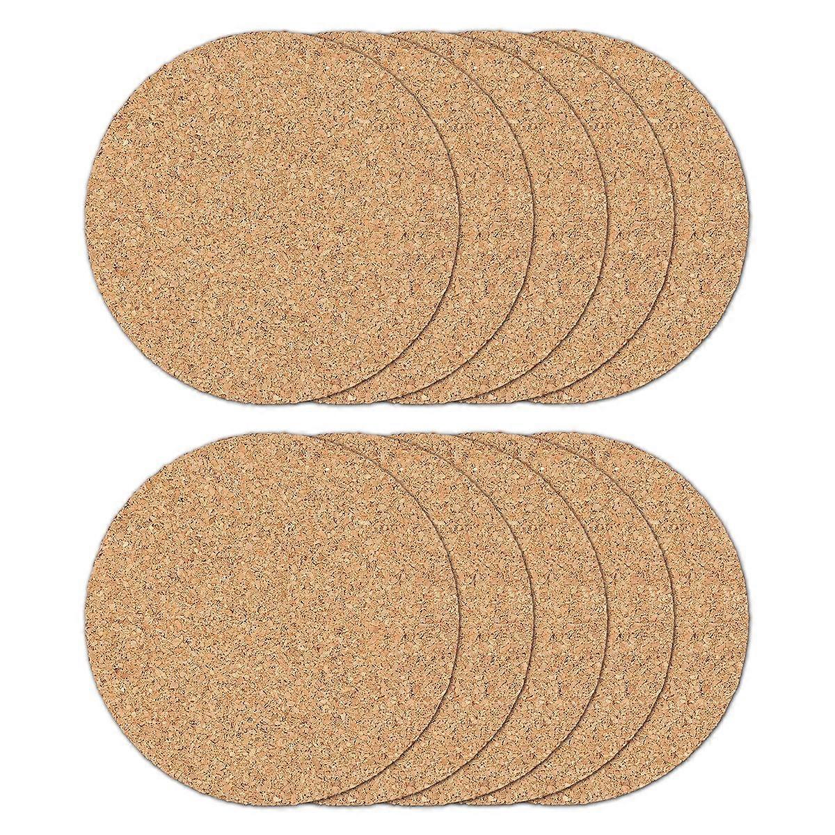 Cork Coasters for Coffee Table, Round Edge, Set of 10