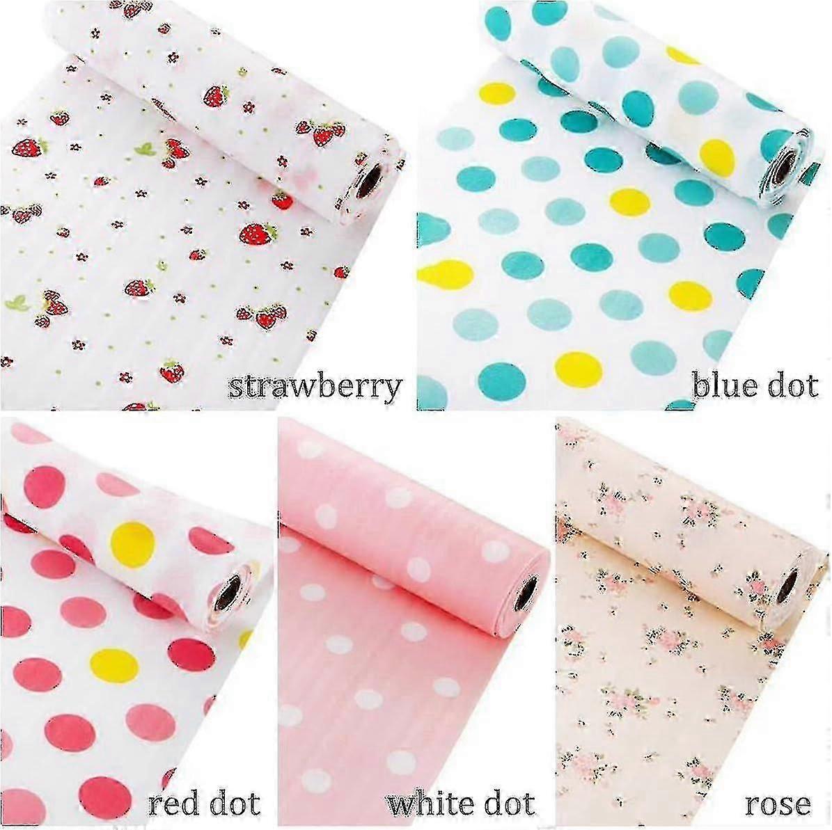 Drawer Liners, 5 Rolls Kitchen Shelf Liner Pet Non-slip Moisture-proof Dustproof Cupboard Drawer Shelf Liners